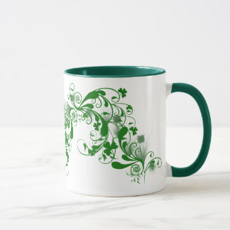 Tréboles y taza floral