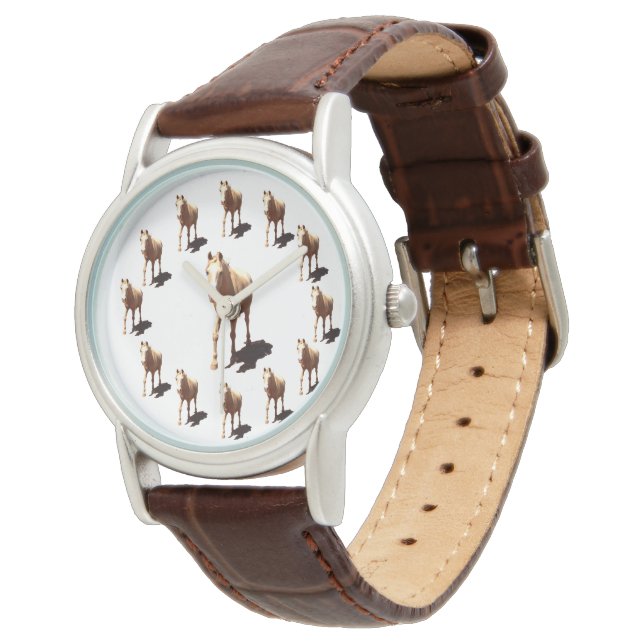 Trece Caballos Palominos, Señoras Reloj de Cuero (Angular)