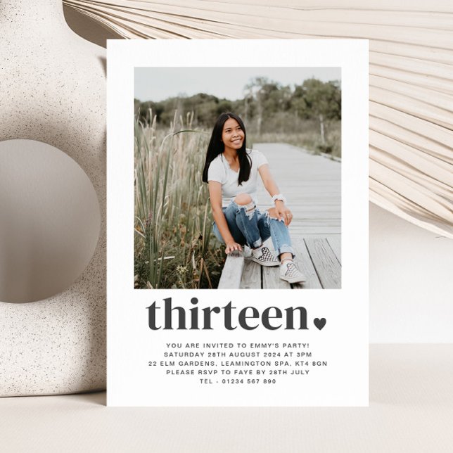 Trece corazones - Invitación al cumpleaños de foto (Subido por el creador)