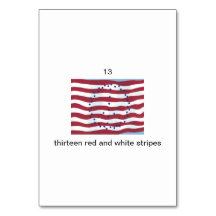 Trece tarjetas de destello de rayas rojas y blanca