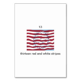 Trece tarjetas de destello de rayas rojas y blanca