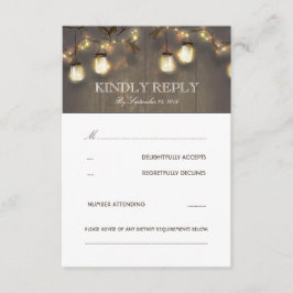Tree String Lights Mason Jars Rustic Wedding RSVP