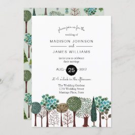 Trees Forest Garden Woodland Boda | Invitación