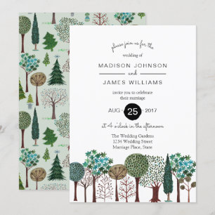 Trees Forest Garden Woodland Boda   Invitación