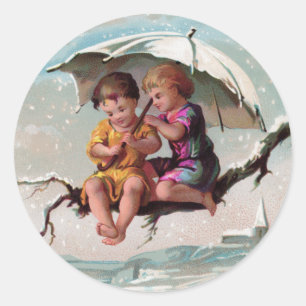 Treetop Children Round Pegatina