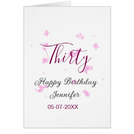 Treinta años purpurina rosa estrellas negro 30 fec