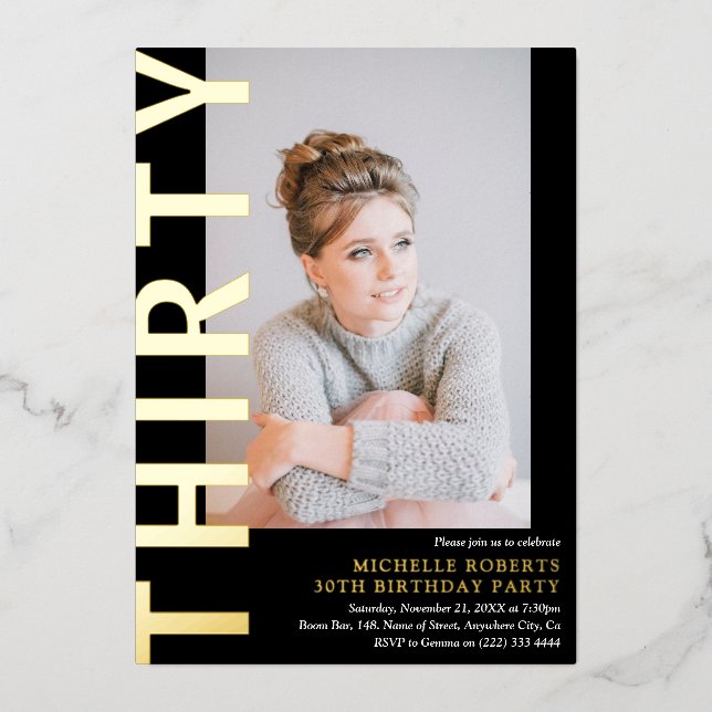 TREINTA Foto 30 Invitación a la fiesta de cumpleañ (Anverso)