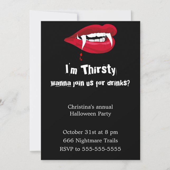 Treinta invitación a la fiesta de Vampiro en Hallo (Anverso)