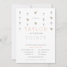 Treinta Martini Milestone Invitación de cumpleaños