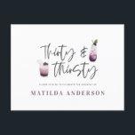 Treinta y treinta años de invitación<br><div class="desc">Invitación postal de 30 años fiesta de 30 y 30 años. Con elegantes ilustraciones acuáticos de cócteles,  vino,  rosa,  ginebra,  en hermosos púrpura de ciruela,  grises y verdes. Un gran diseño divertido para celebrar tu hito.</div>