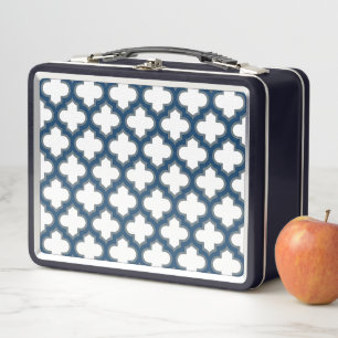 Trellis azul blanco y naval, Entramado, Quatrefoil