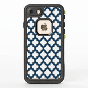 Trellis azul blanco y naval, Entramado, Quatrefoil