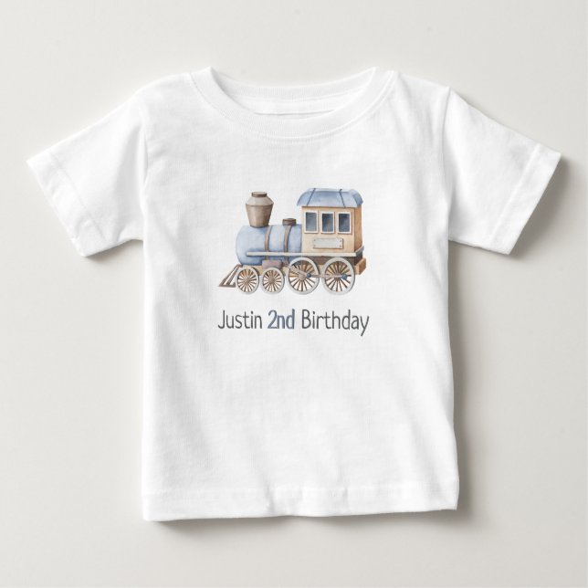 Tren 2º cumpleaños Chugga Dos camisetas de niño (Anverso)