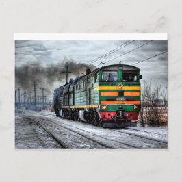Tren antiguo vintage o postal de locomotora