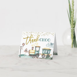 Tren Boy 2º cumpleaños gracias tarjeta doblada