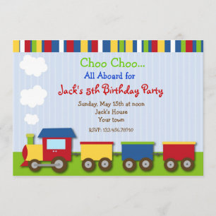 Tren Choo Choo Invitaciones a fiestas de cumpleaño