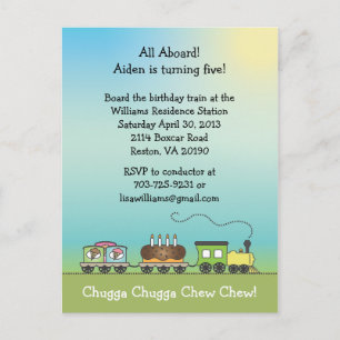 Tren de crema de hielo y pasteles - Invitación de 