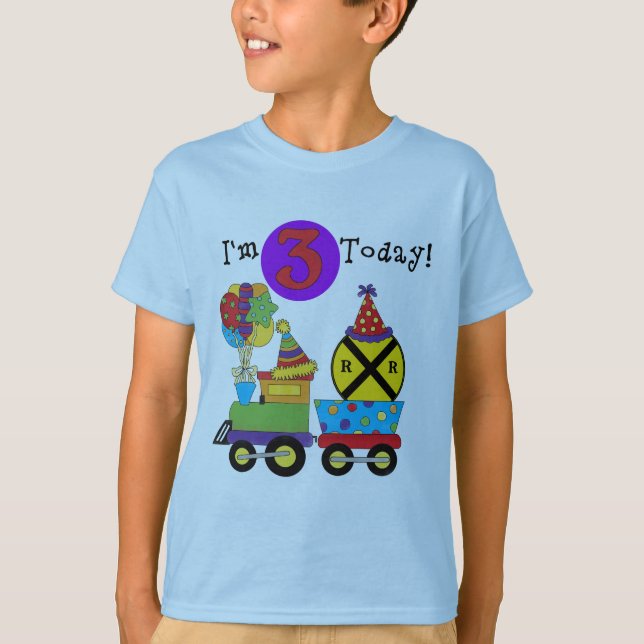 Tren de cumpleaños 3 camisetas de cumpleaños y reg (Anverso)