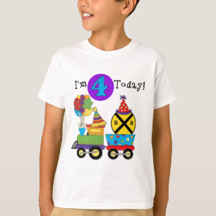 Tren de Cumpleaños 4 camisetas de cumpleaños y reg