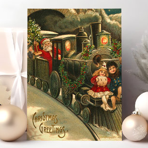 Tren de Felicitaciones de Navidad Vintage