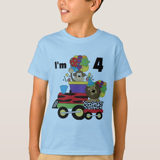 Tren de la jungla 4ª camisetas de cumpleaños y reg (Anverso)