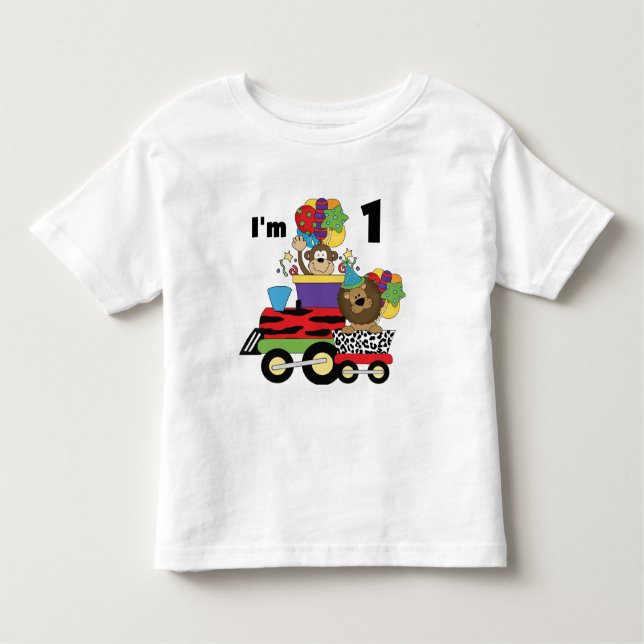 Tren de la jungla Primera camisetas de cumpleaños  (Anverso)
