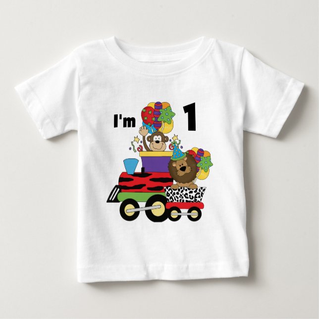 Tren de la jungla Primera camisetas de cumpleaños  (Anverso)
