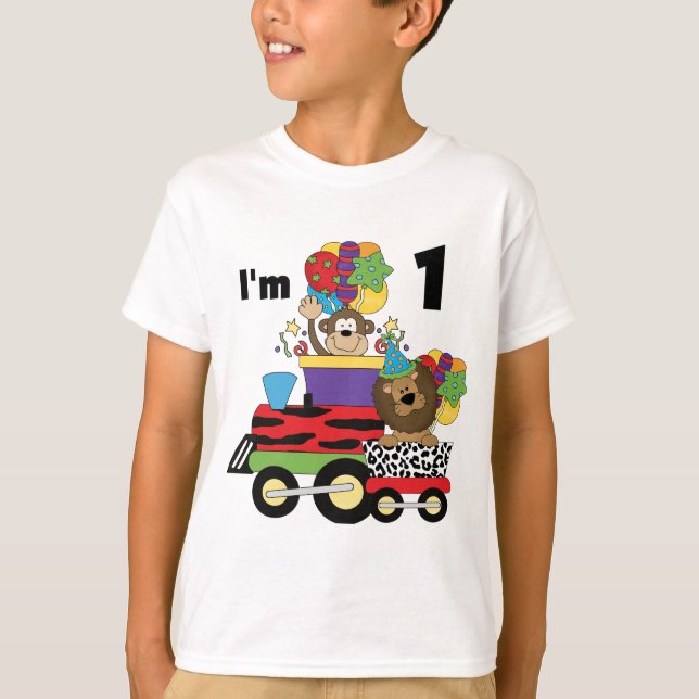 Tren de la jungla Primera camisetas de cumpleaños  (Anverso)