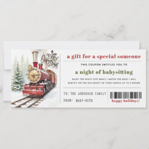 Tren de Navidad en la Nieve Cupón de Regalo de Nav