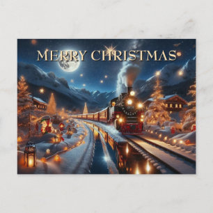 Tren de Navidad Mágico Escena Invernal Nevada