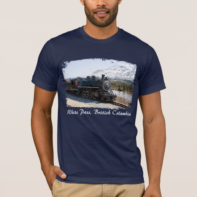 Tren de paso blanco en la camiseta de los hombres  (Anverso)