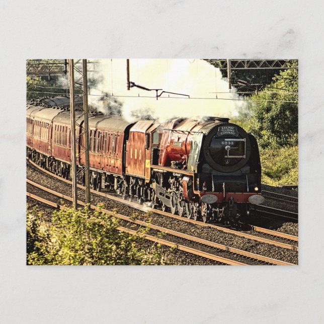 Tren de vapor en el campo (5503) postal (Anverso)