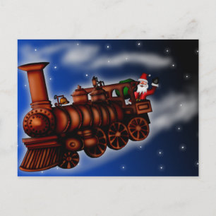 Tren de vapor Santa, postal