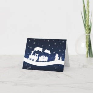 Tren del navidad con la tarjeta de nota de los