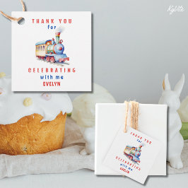 Tren editable cuadrado 2º cumpleaños etiqueta de a