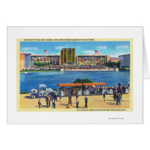 Tren elefante y Bldg federal, Feria Mundial de CA