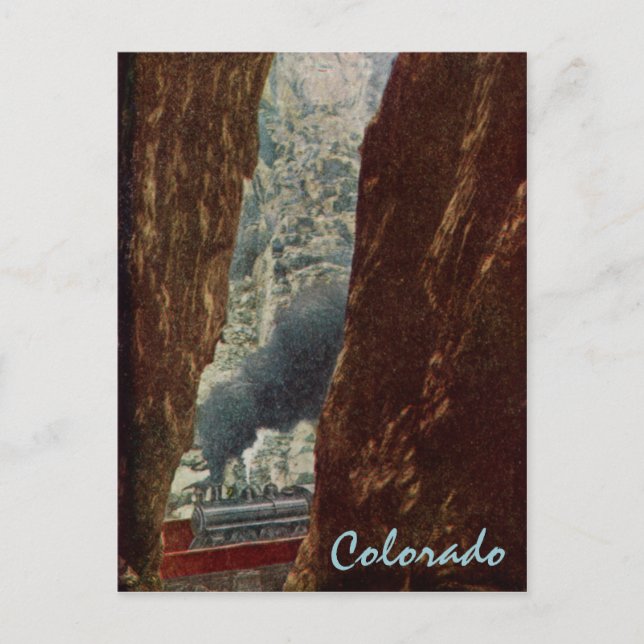 Tren en la tarjeta postal real de la garganta (Anverso)