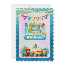 Tren Feliz Cumpleaños Con Deseos De Animales Cutos