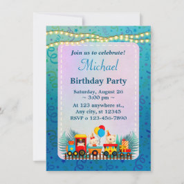 Tren Feliz Cumpleaños Con Tarjeta De Deseos De Ani