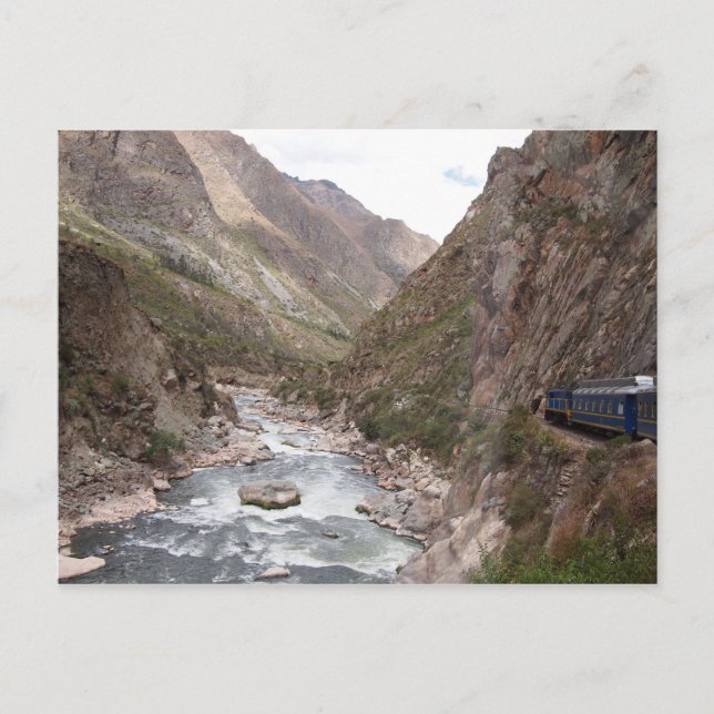 Tren ferroviario incaico a la postal de Machu Picc (Anverso)