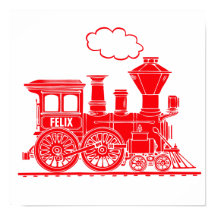 Tren gráfico rojo arte personalizado para niños en