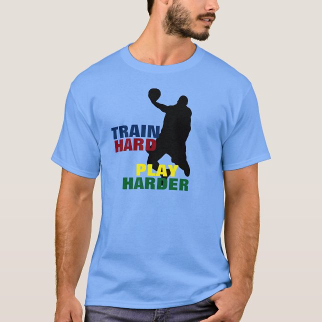 Tren gris duro juego duro más camiseta de básquetb (Anverso)