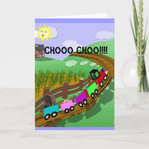 Tren la tarjeta de cumpleaños del niño - ¡personal