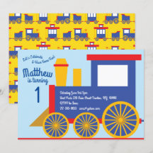 Tren lindo 1º cumpleaños invitaciones
