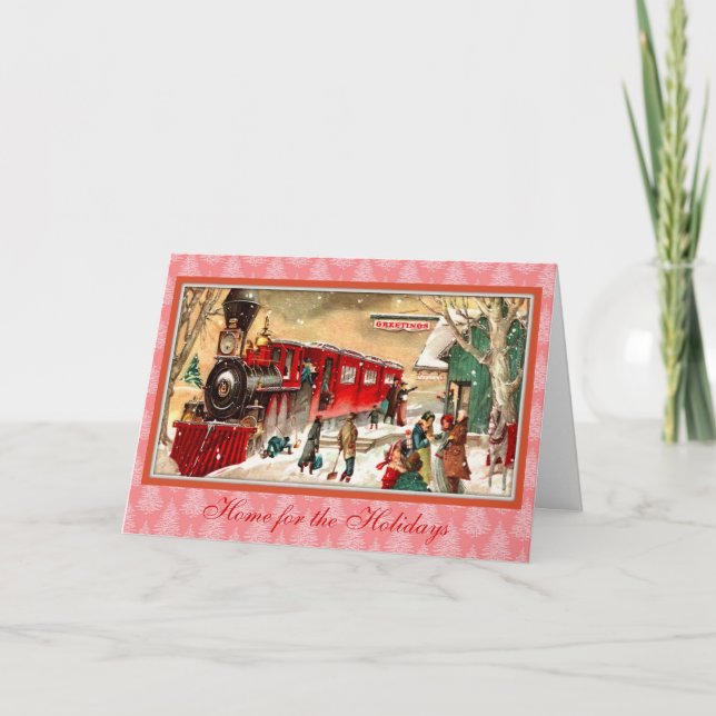 Tren rojo del navidad del vintage (Anverso)