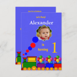 Tren y globos Invitación a la fotografía de primer