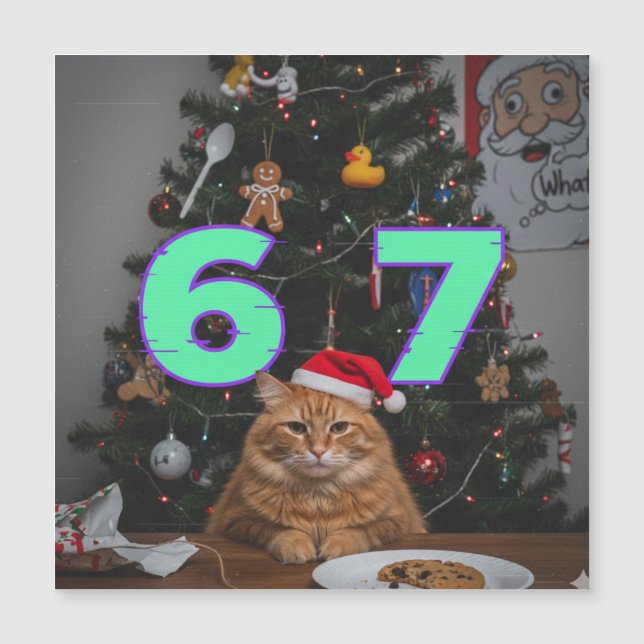 Trending Funny Six Seven Christmas Cat  (Anverso)