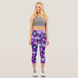 Trendy 90 Gafas de sol neón Tema Capri Leggings