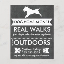Trendy Black Dog Silhouette Dog Walker Flyer