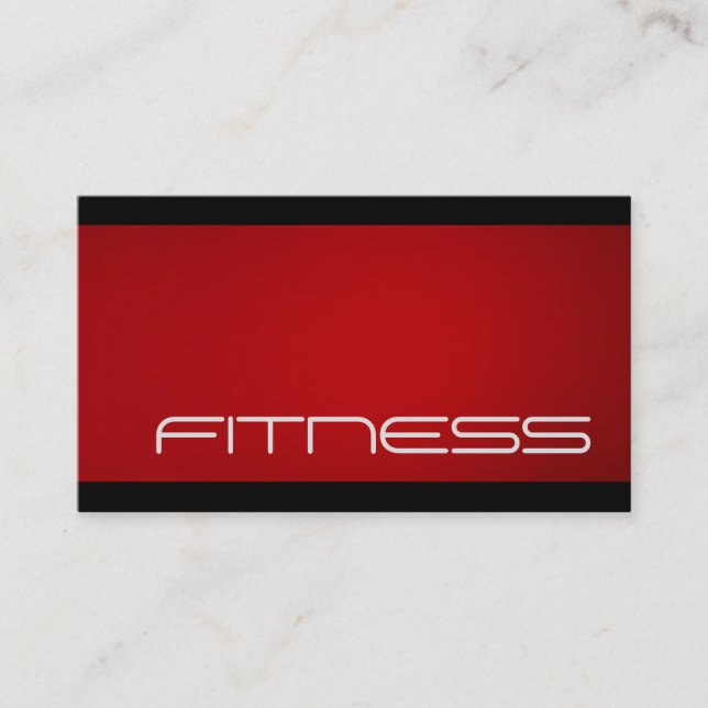 Trendy Black Red Fitness Sport Tarjeta de negocios (Anverso)